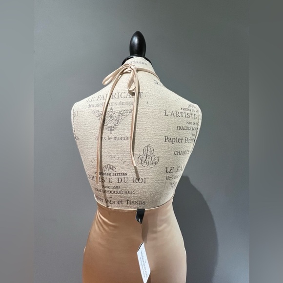 NWT Windsor Champagne Sequin Bodycon Dress Plunge Neckline Sleeveless Size M - Picture 5 of 9